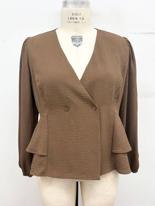 Ruffle Peplum Blouse