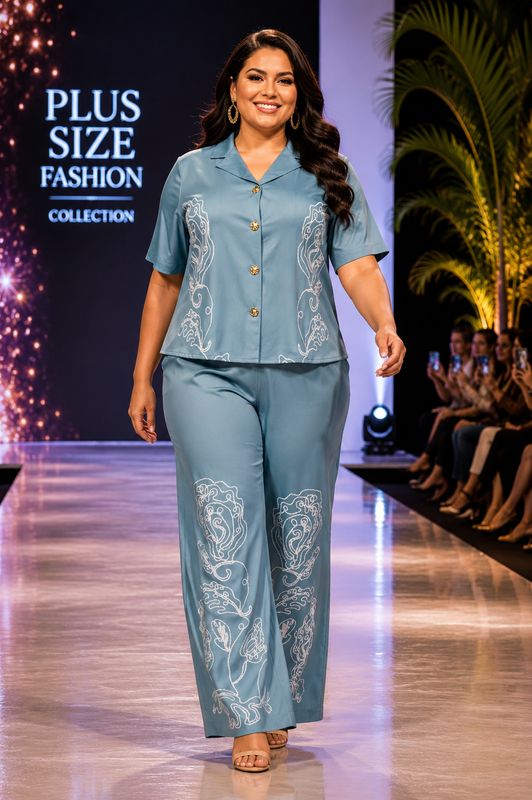 STUNNING BLUE PRINTED PANTS SET