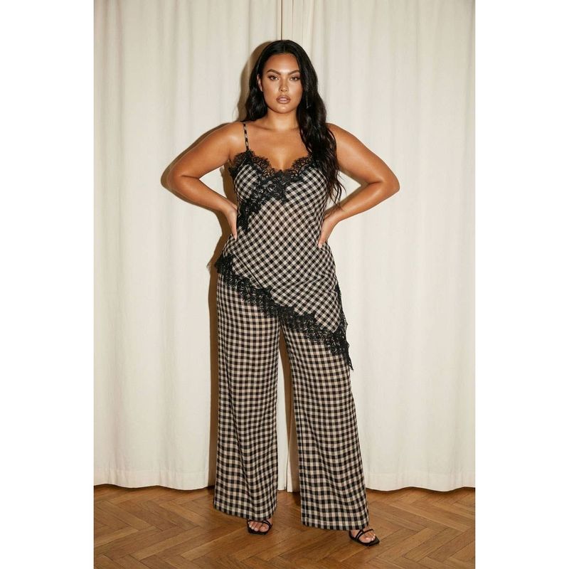 Gingham Lace Trim Set