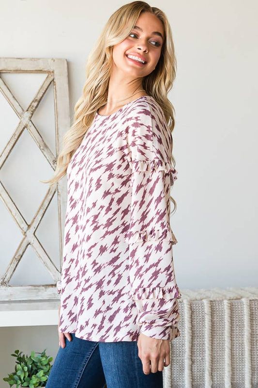 ROUND NECK MULTI PRINT TOP