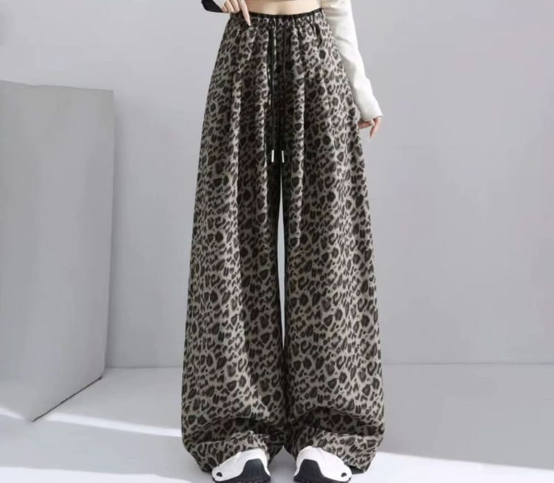 Autumn Wide Leg Leopard Pant