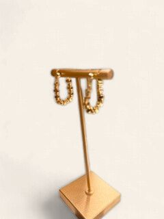 Gold over Silver Geometric Chain Drop Earring