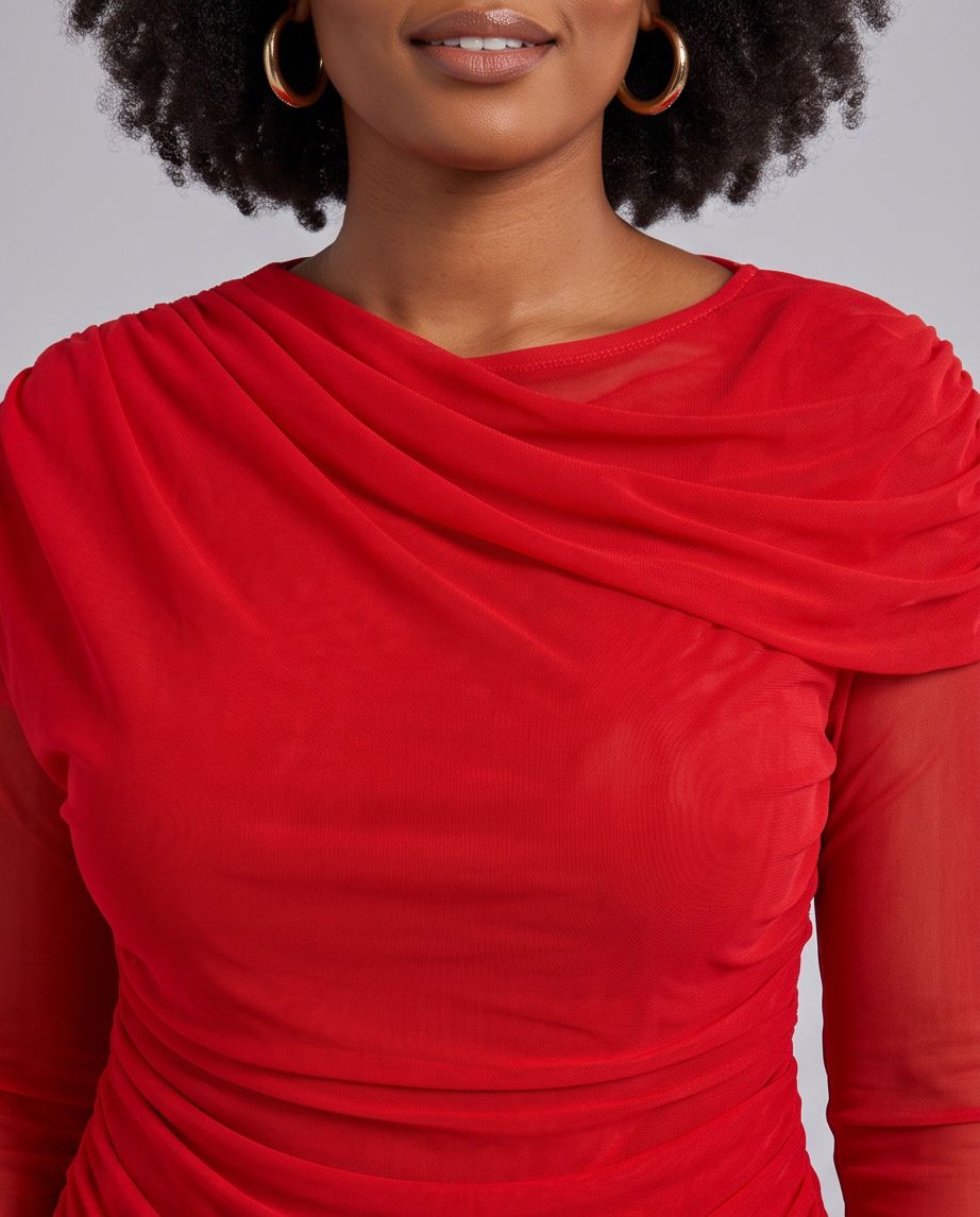 Sculpted Drape Top, Size: 1X