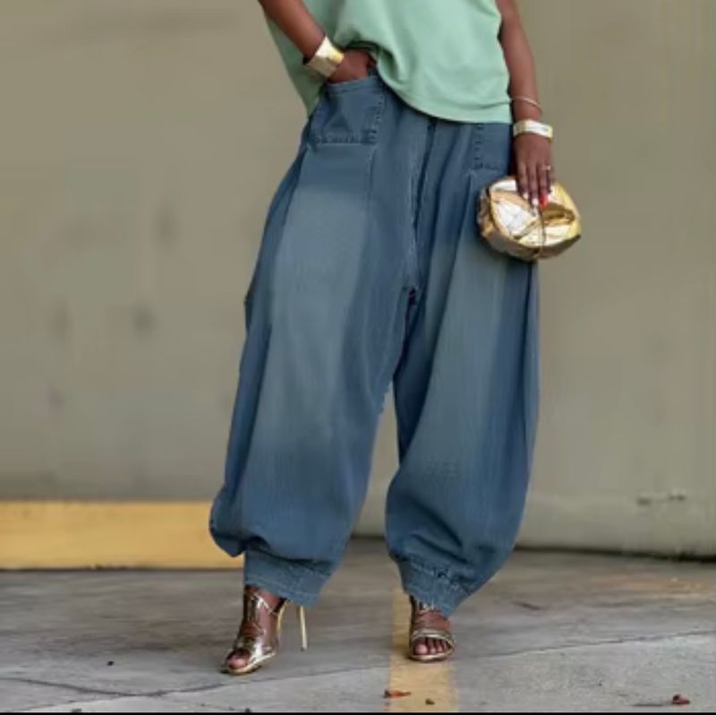 Wide Leg Lantern Jeans