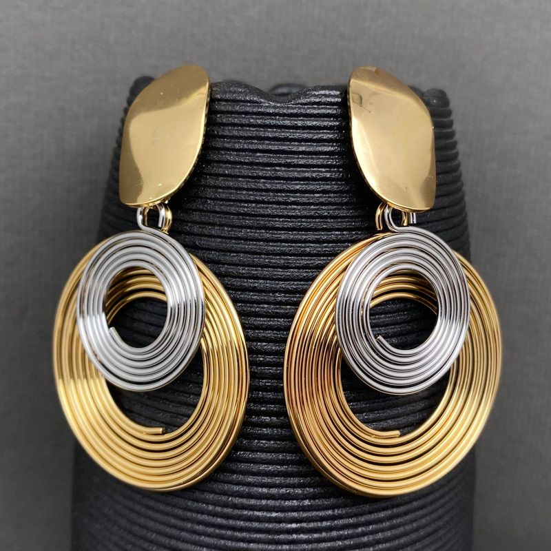 Two Tones Coil 18K Gold Plated S.Steel Earrings - FGS