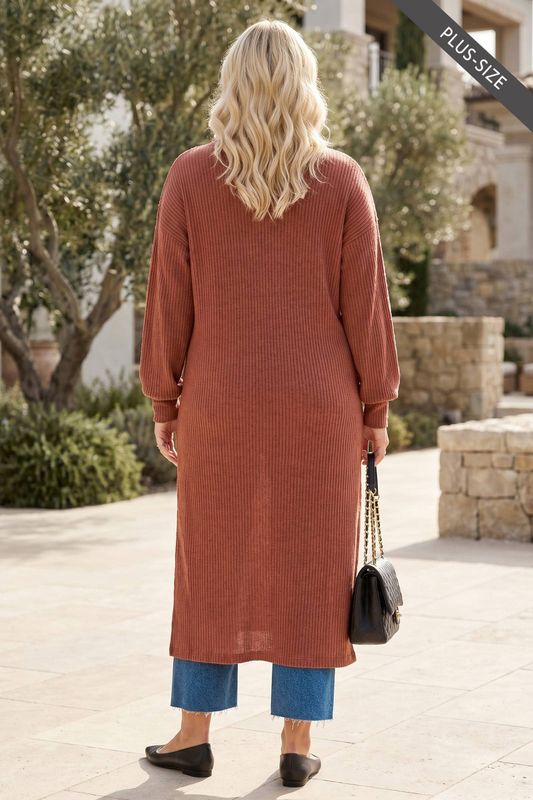 Side Slit Longline Tunic w/ Buttons TRV-POSHP