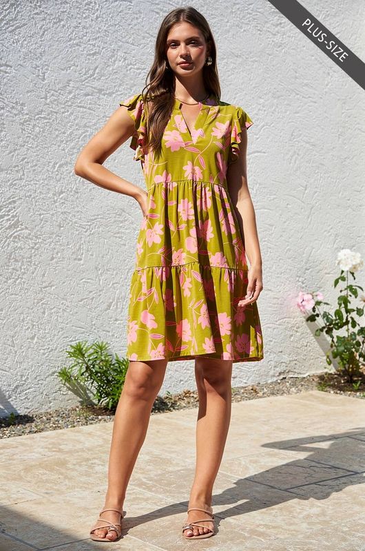 Flutter Sleeve Tiered Forever Dress
