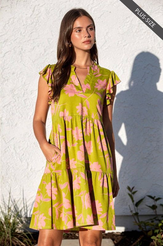 Flutter Sleeve Tiered Forever Dress