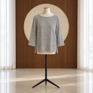 Previously Loved White and Black Pullover Blouse