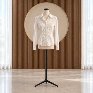 Previously Loved White Blouse with Ruffle Front Detail
