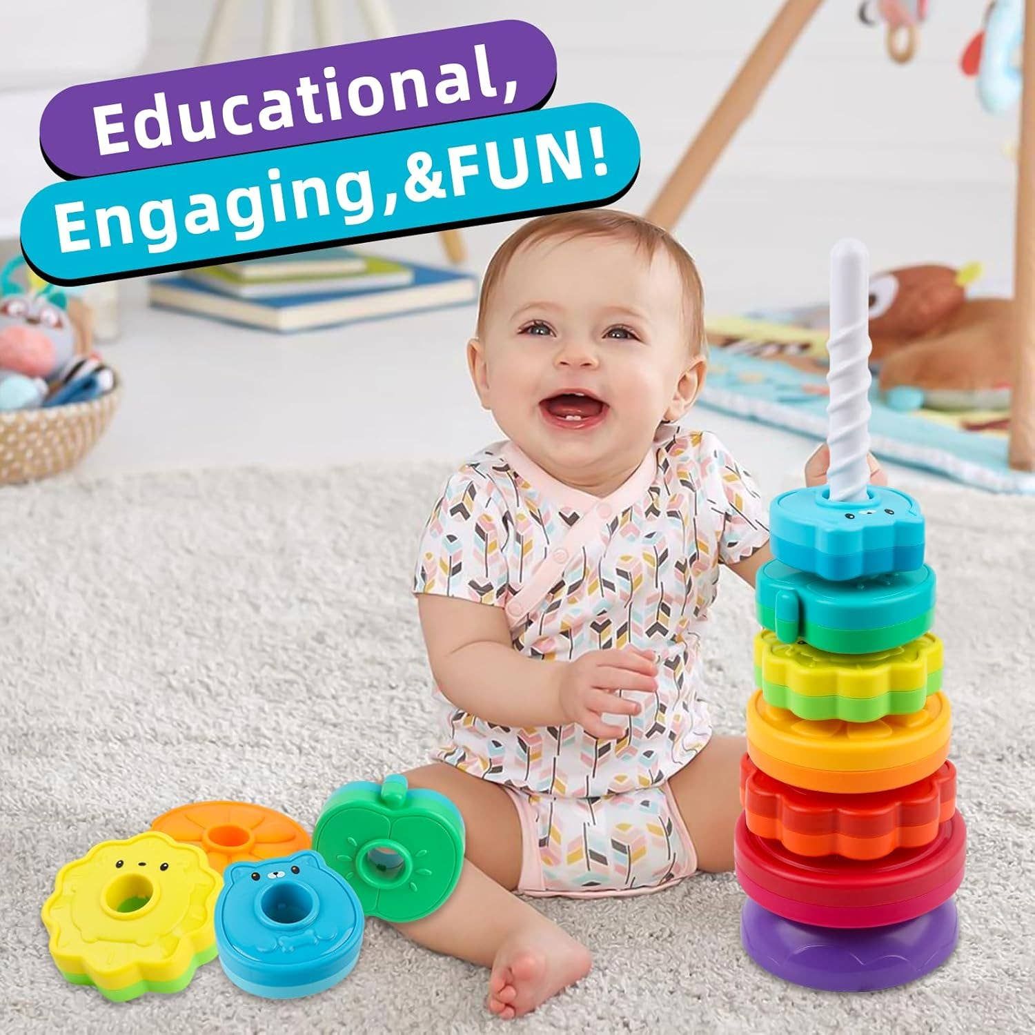 Baby Spinning Stacking Toys for Toddlers Ring Stacker Baby Spinning Stacking Toys for Toddlers Ring Stacker