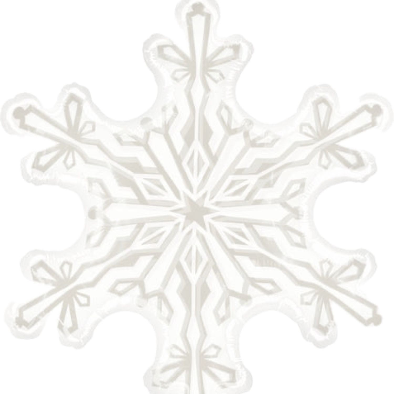 38" Clear Shape Clear Snowflake Foil Balloon