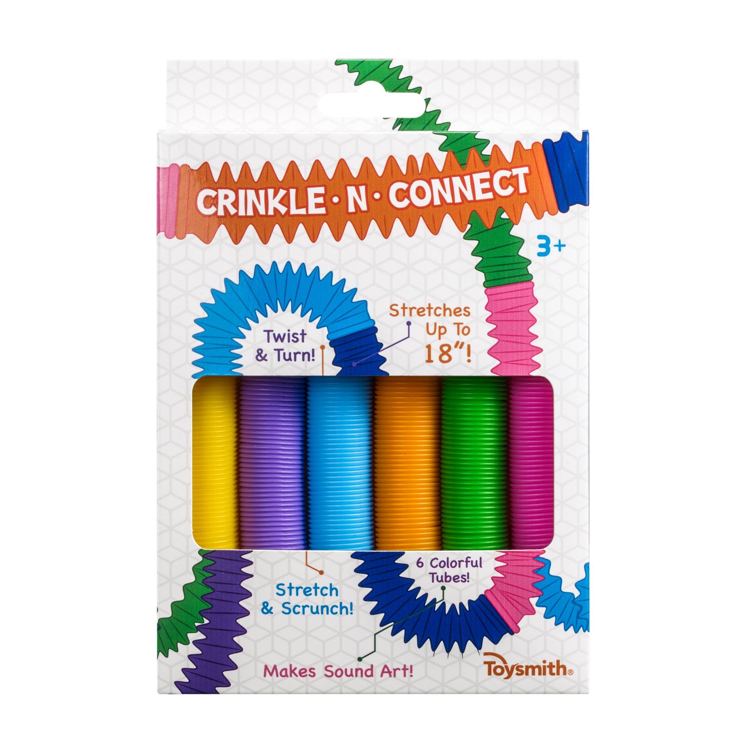 Crinkle N' Connect, 6 Colors, 6 Tubes, Makes Sound Crinkle N' Connect, 6 Colors, 6 Tubes, Makes Sound