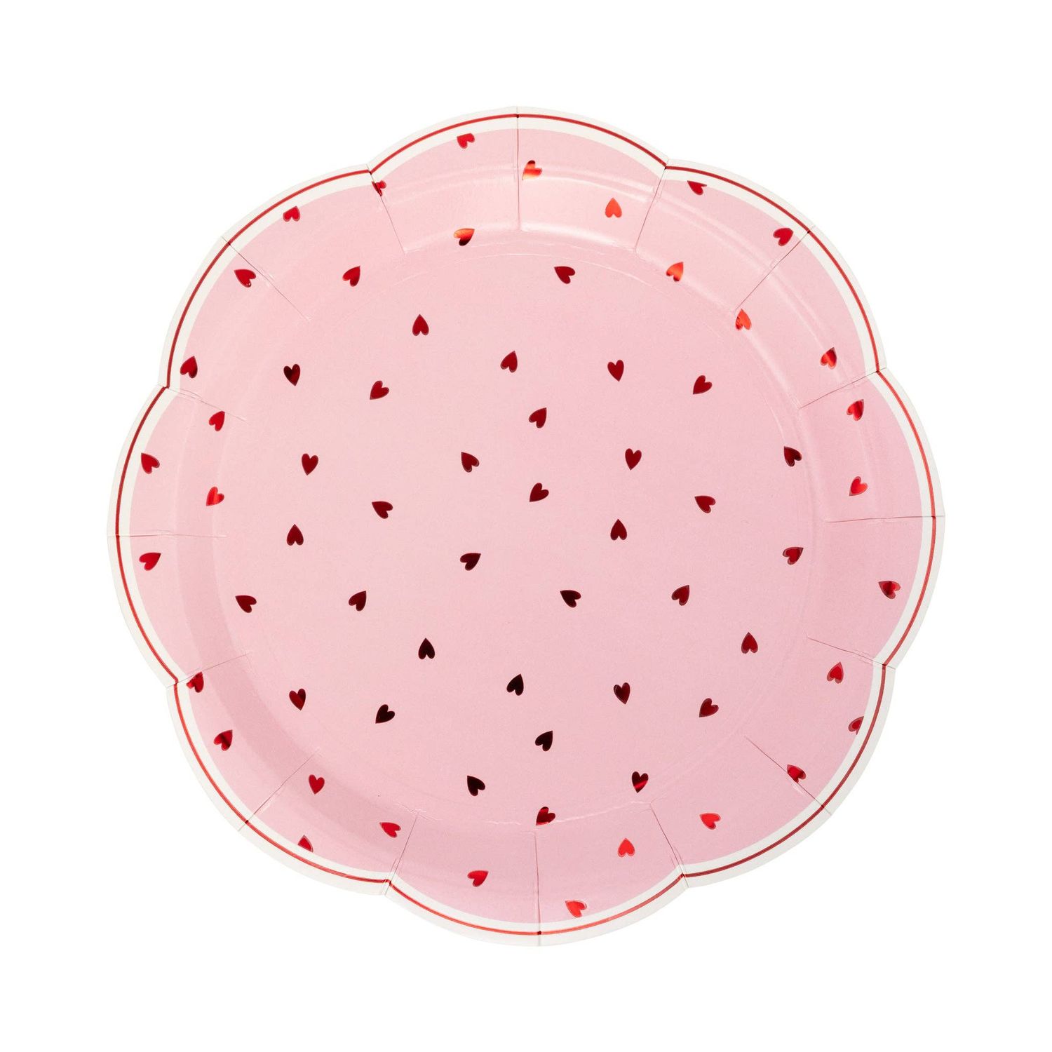 Scalloped Scattered Heart Plate