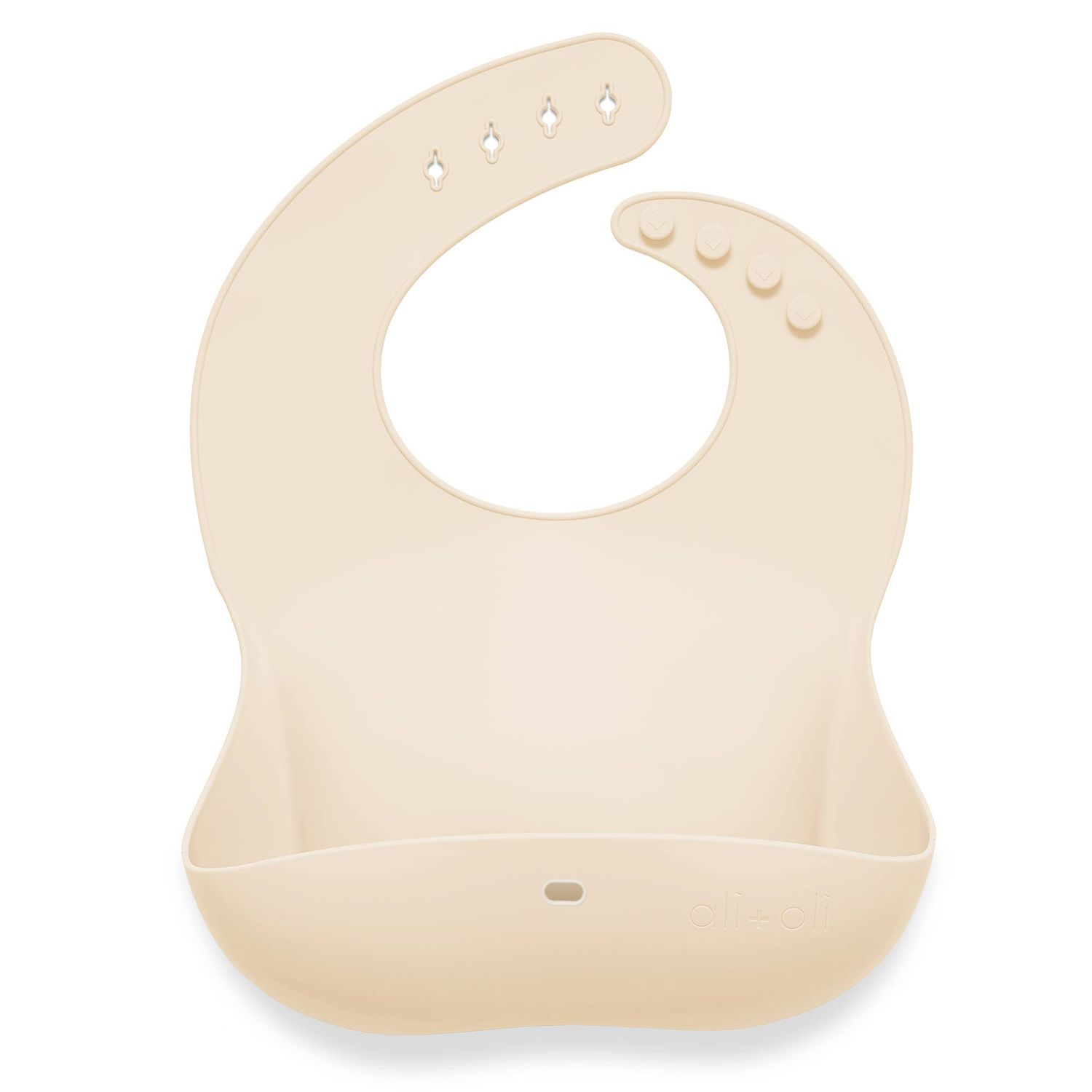 Silicone Baby Bib Roll Up & Stay Closed - (Sand) Silicone Baby Bib Roll Up & Stay Closed - (Sand)