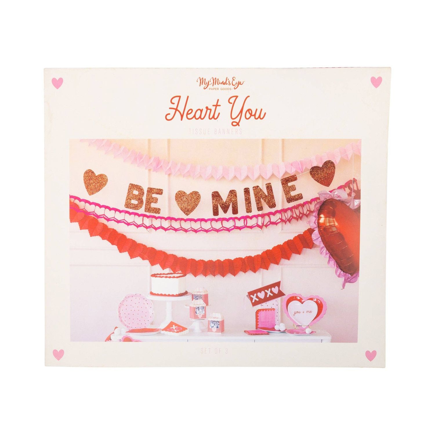 Triple Heart Tissue Garland Triple Heart Tissue Garland