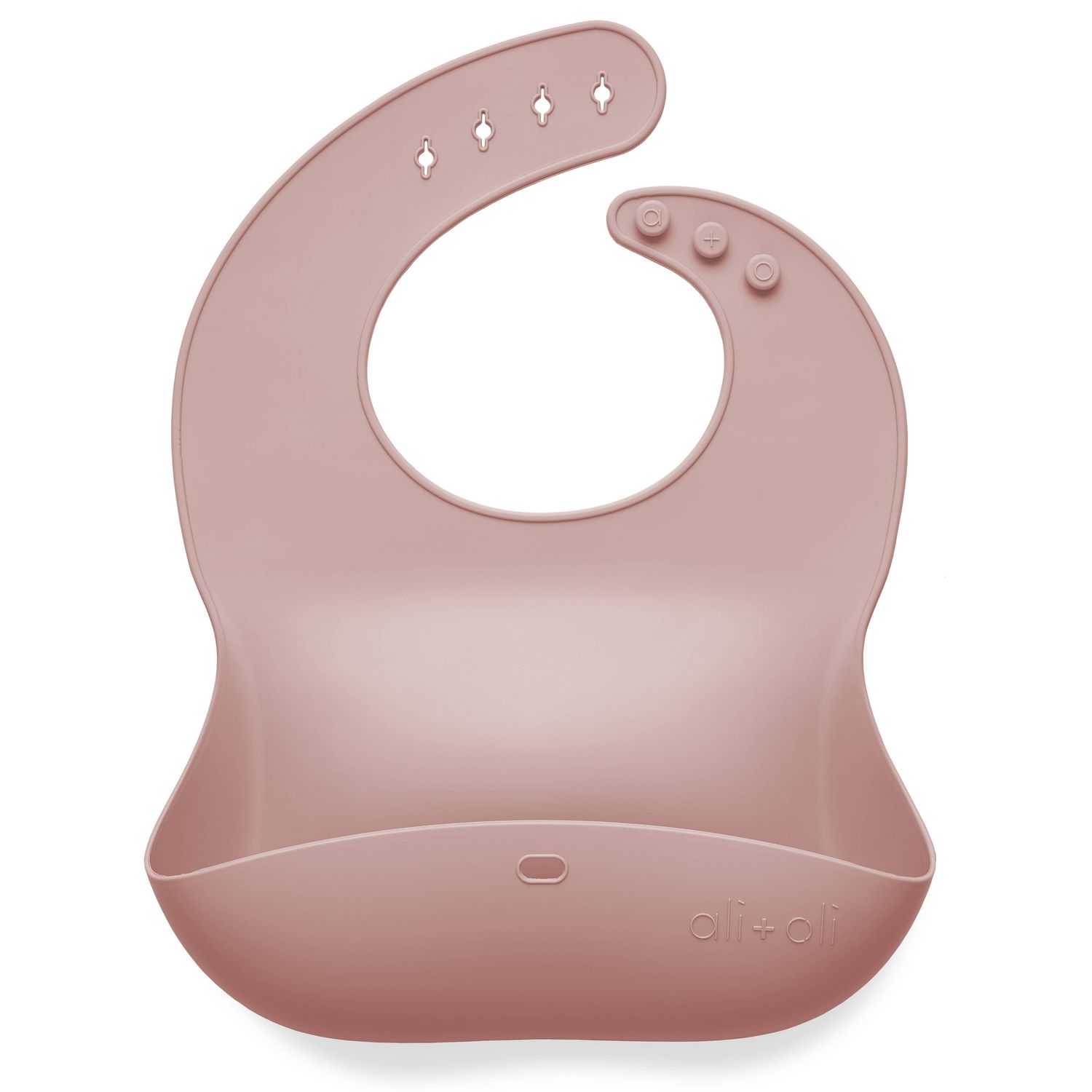 Silicone Baby Bib Roll Up & Stay Closed (Blush) Silicone Baby Bib Roll Up & Stay Closed (Blush)