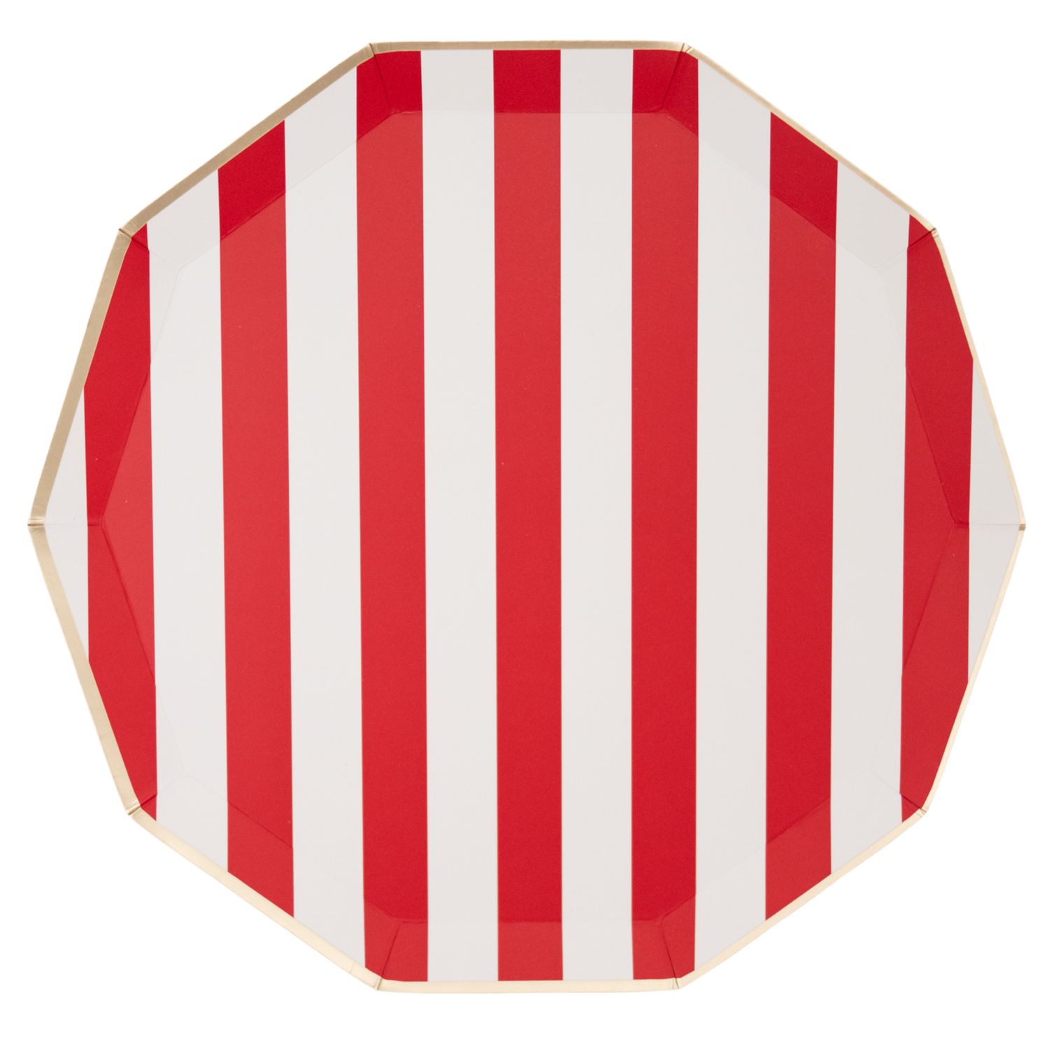 CHERRY RED SIGNATURE CABANA STRIPE PLATES CHERRY RED SIGNATURE CABANA STRIPE PLATES