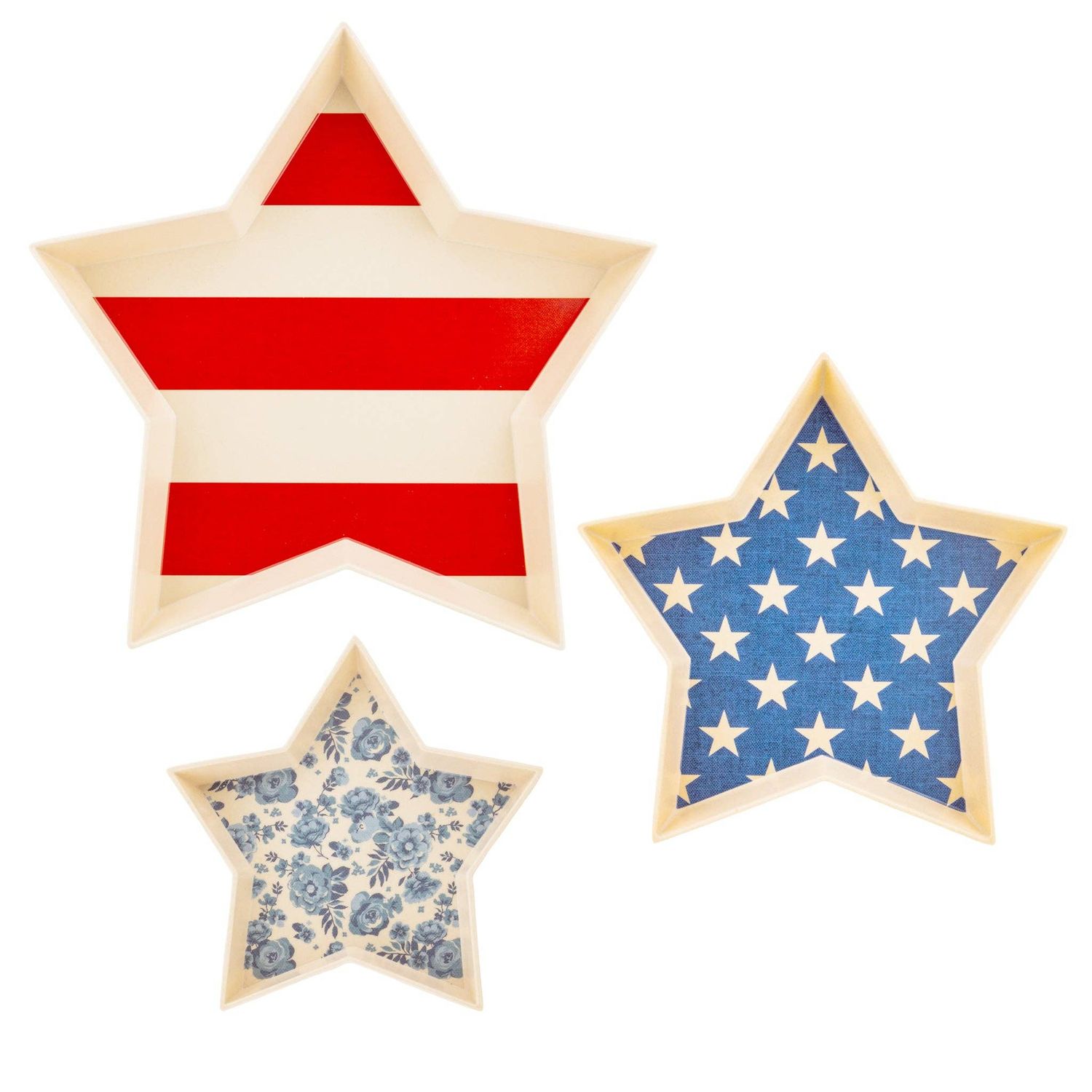 Hamptons Star Shaped Bamboo Reusable Tray Set Hamptons Star Shaped Bamboo Reusable Tray Set