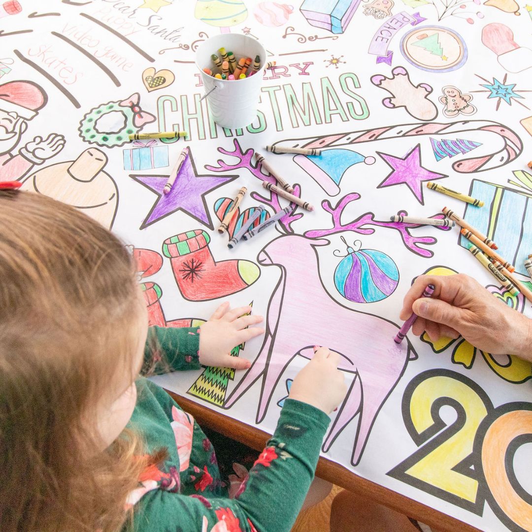 Christmas Coloring Tablecloth | Christmas Family Activity Christmas Coloring Tablecloth | Christmas Family Activity