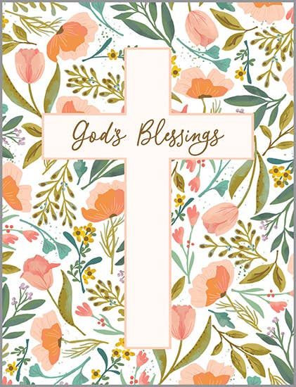 With Scripture Religious Greeting Card - Tulip Cross