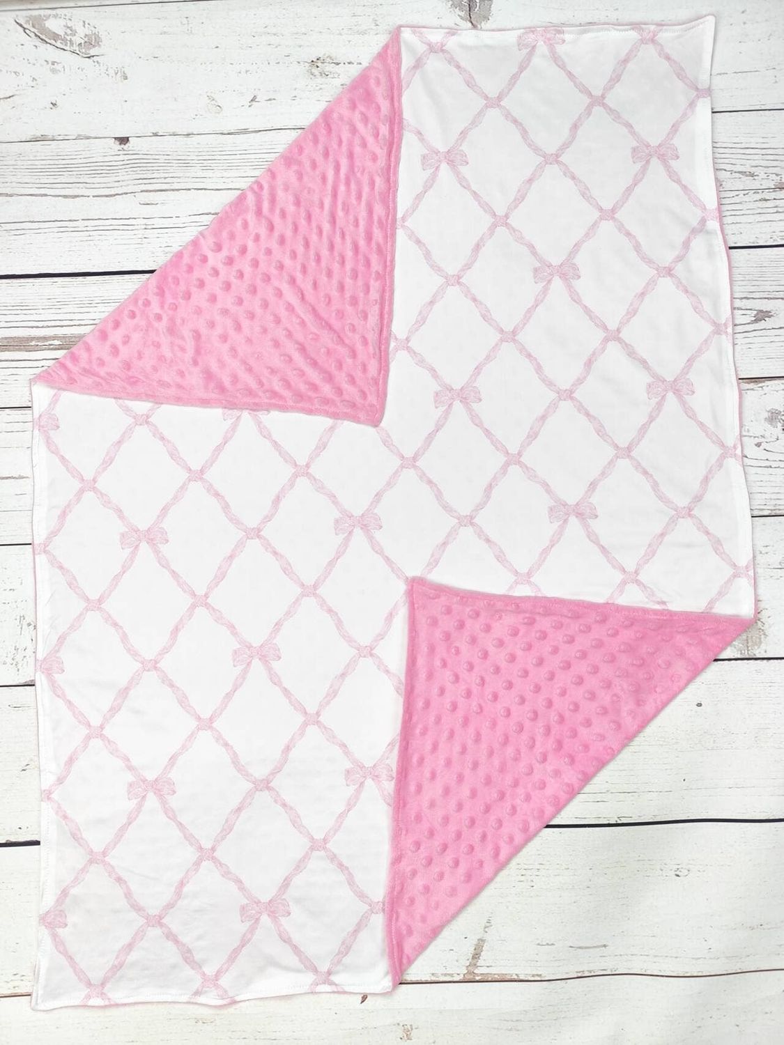 Baby Girl Pink Bow Print Blanket Baby Girl Pink Bow Print Blanket