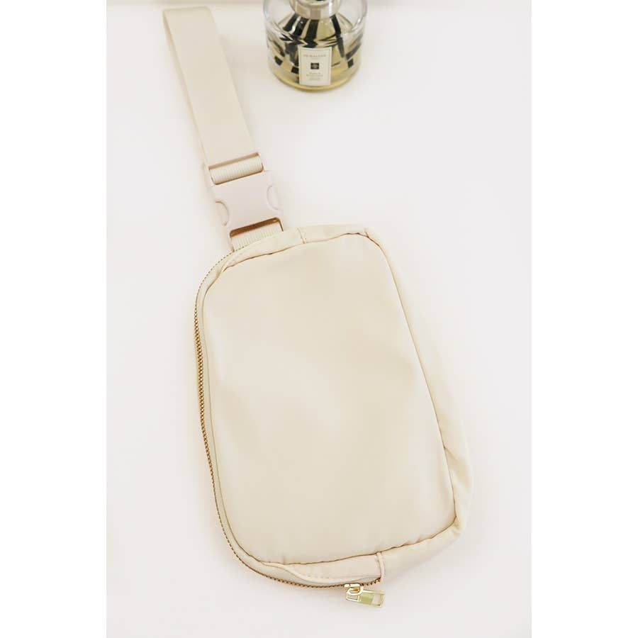 Solid Color Crossbody Fanny Pack Belt Bag Solid Color Crossbody Fanny Pack Belt Bag, Size: ONE, Color: BEIGE