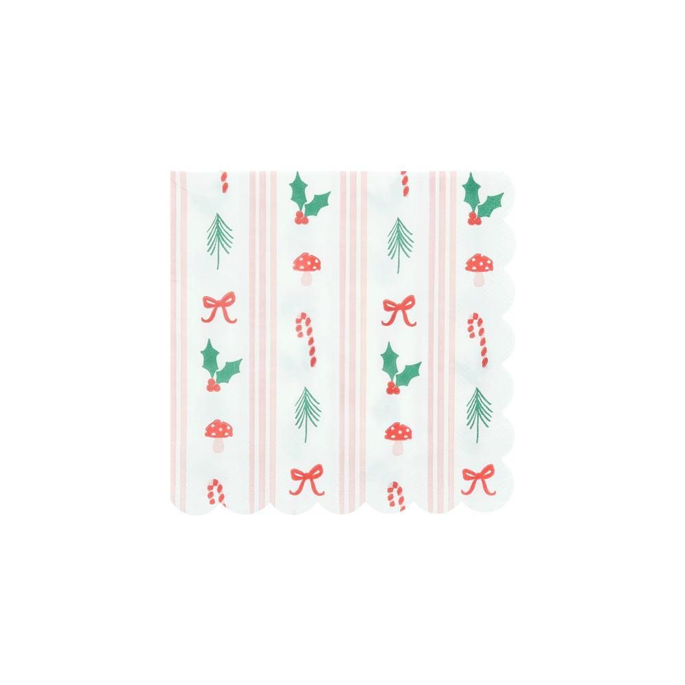 Festive Icon Stripes Small Napkins