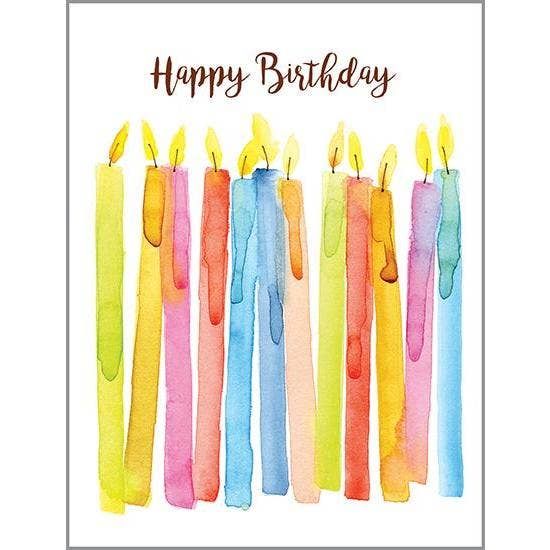 Birthday Greeting Card - Watercolor Candles Birthday Greeting Card - Watercolor Candles