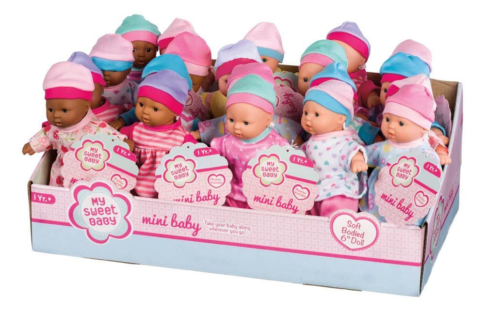 My Sweet Baby 6 My Sweet Baby 6" Mini Babies Assorted Skin Tones Dolls