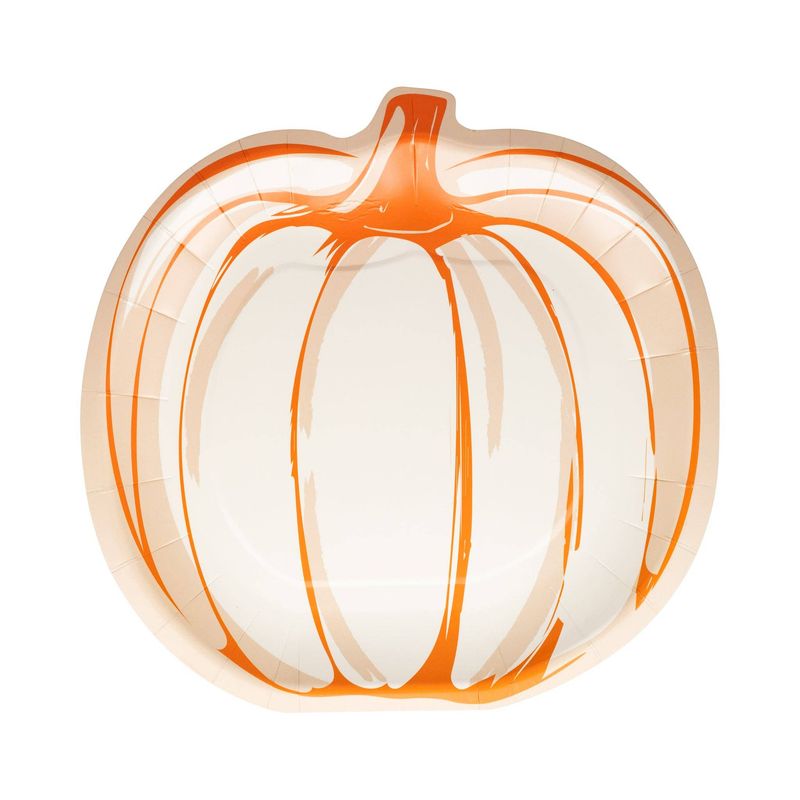 Falloween Pumpkin Shaped Paper Plate