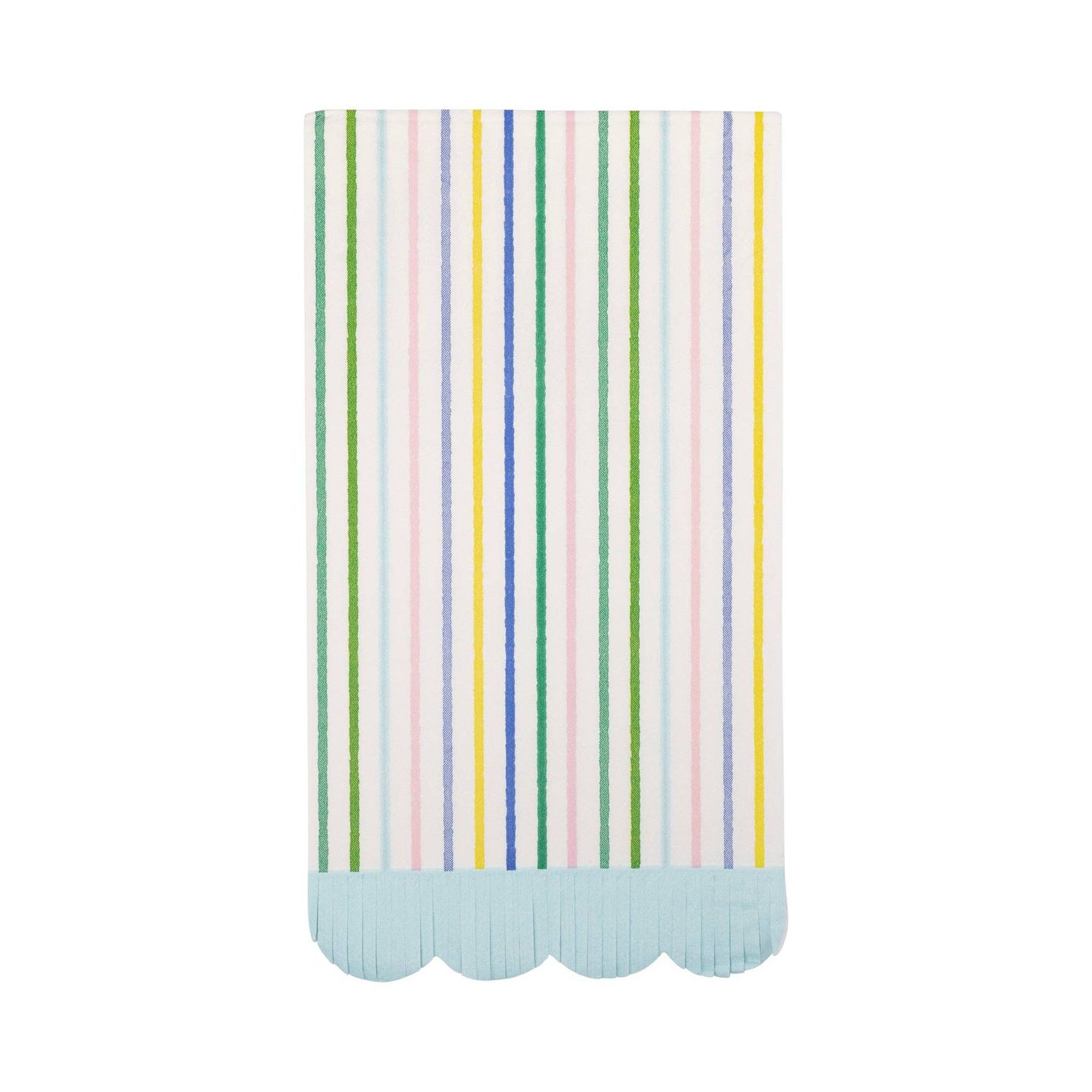 Spring Stripe Scallop Fringe Guest Napkin Spring Stripe Scallop Fringe Guest Napkin