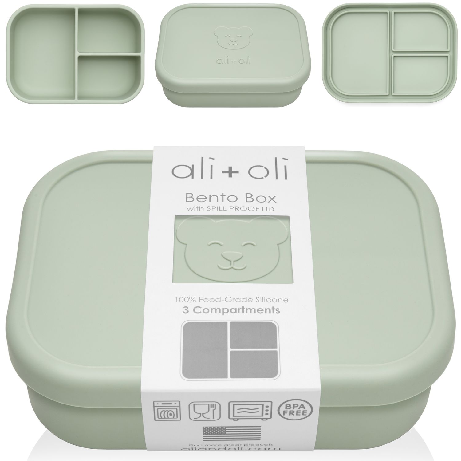 Leakproof Silicone Bento Box (Pine) Back to School Leakproof Silicone Bento Box (Pine) Back to School