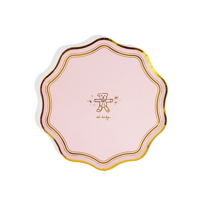 Oh Baby Icon Party Plates- Pink
