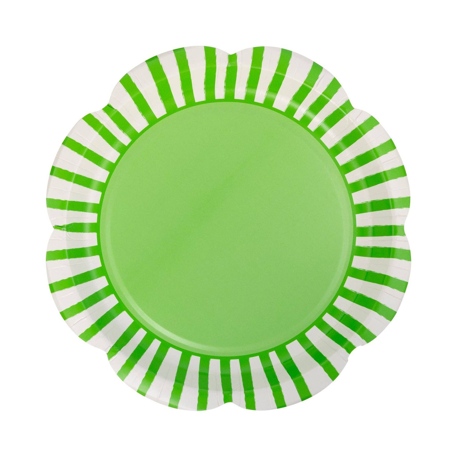 Green Striped Scallops 9 Green Striped Scallops 9" Plate