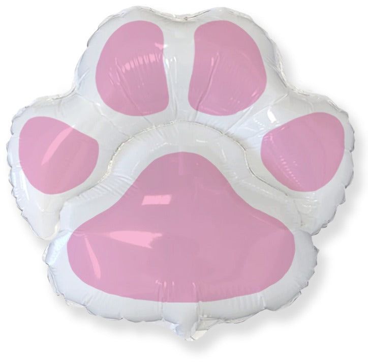 30" Dog Paw Footprint Pink Foil Balloon