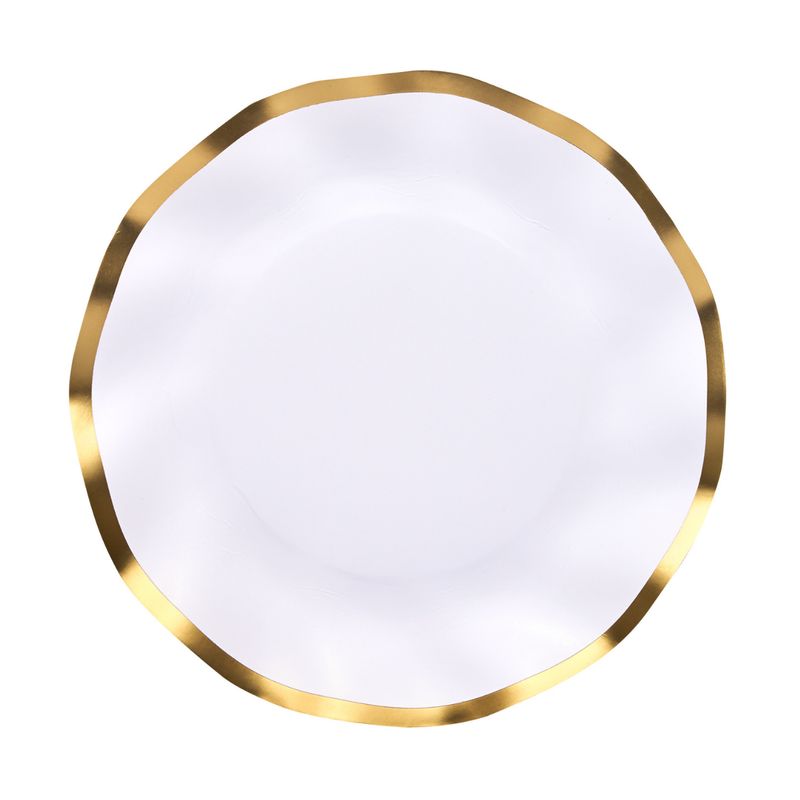 Everyday White Wavy Salad Plates