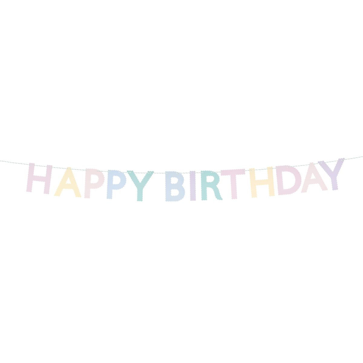 Scallop Pastel Happy Birthday Garland