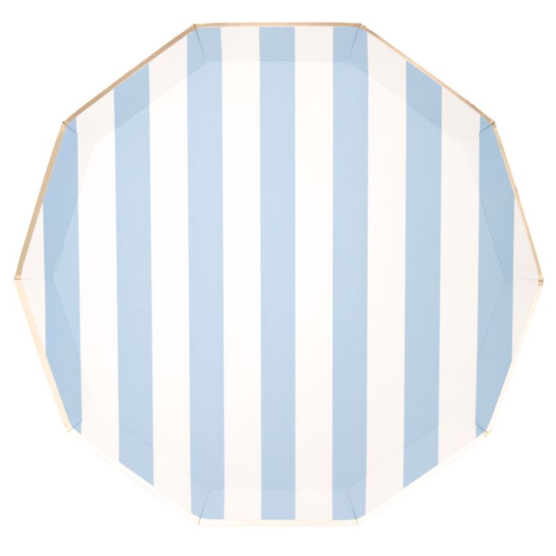 SKY BLUE SIGNATURE CABANA STRIPE PLATES