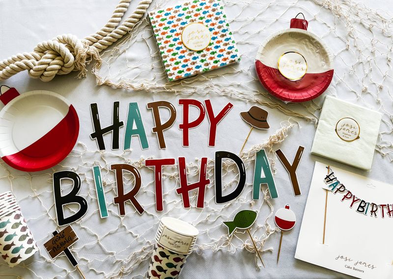 Happy Birthday Fishing Banner