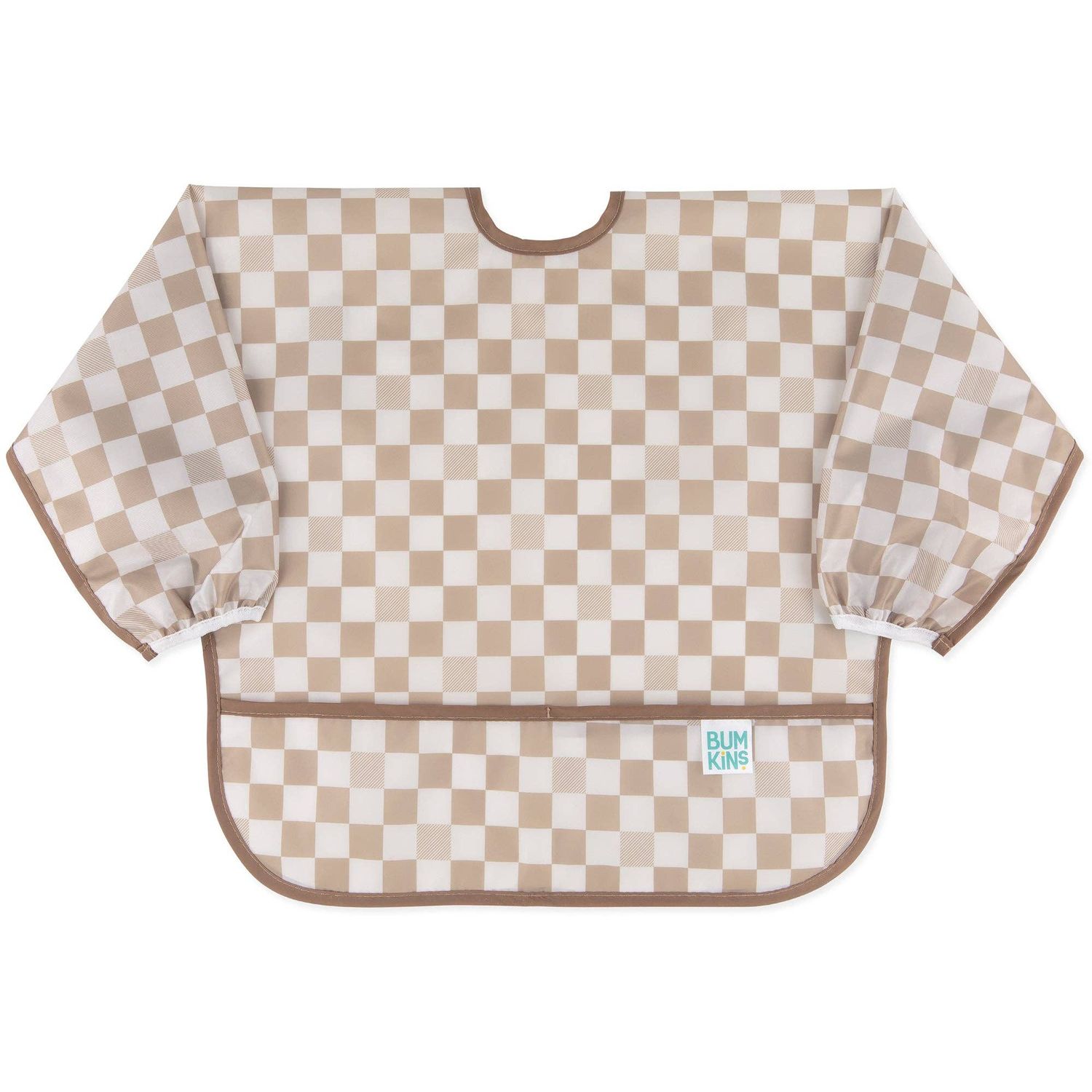 Sleeved Bib: Sand Check Sleeved Bib: Sand Check