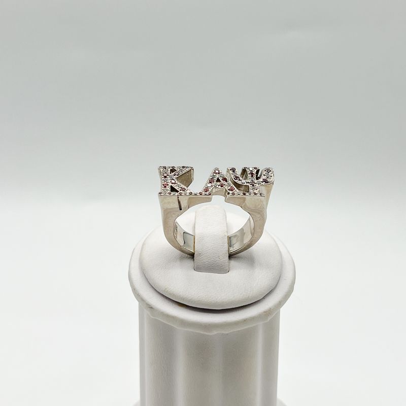 Kappa Open ΚΑΨ Symbol Ring w/ Stones