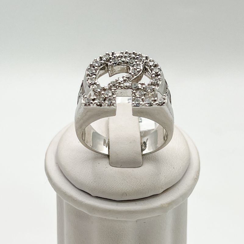 Ω Symbol Large Ring w/ Number & Stones