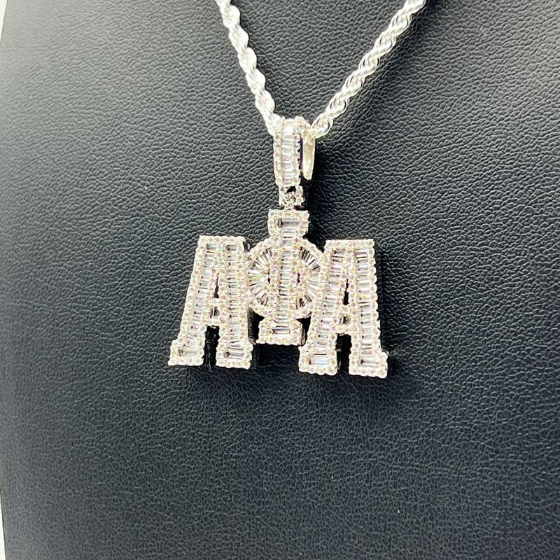 Alpha White Stone AΦA Pendant