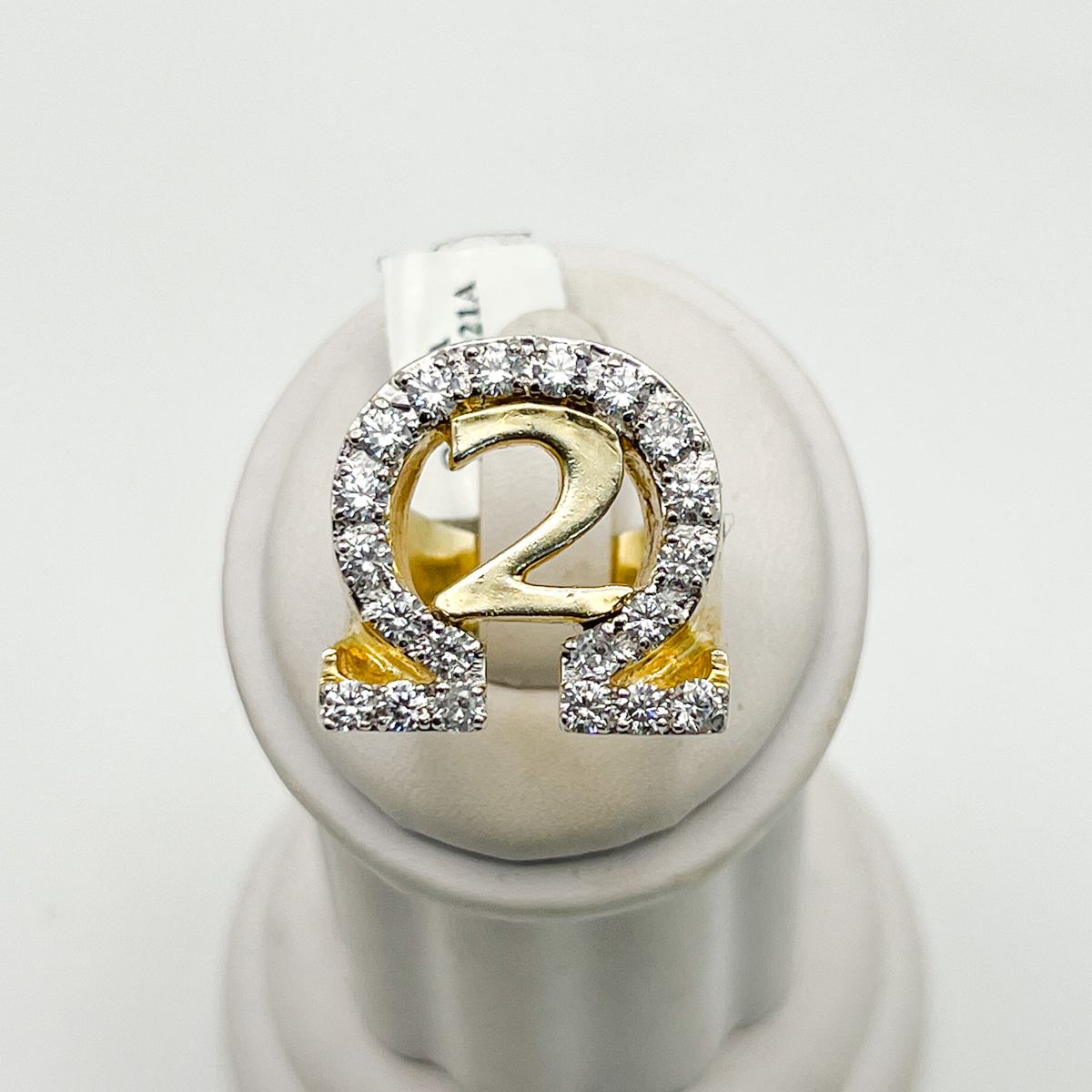 Ω Symbol XL Ring w/ Number & Stones