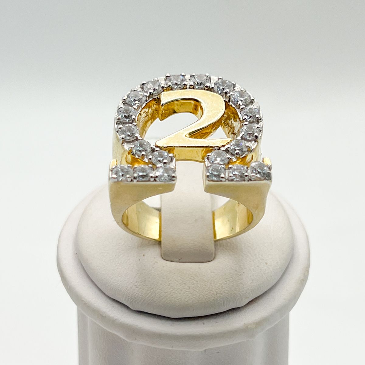 Ω Symbol XL Ring w/ Number & Stones