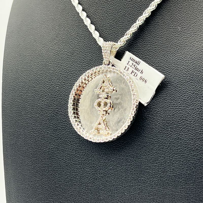 Alpha Round Cartouche Pendant