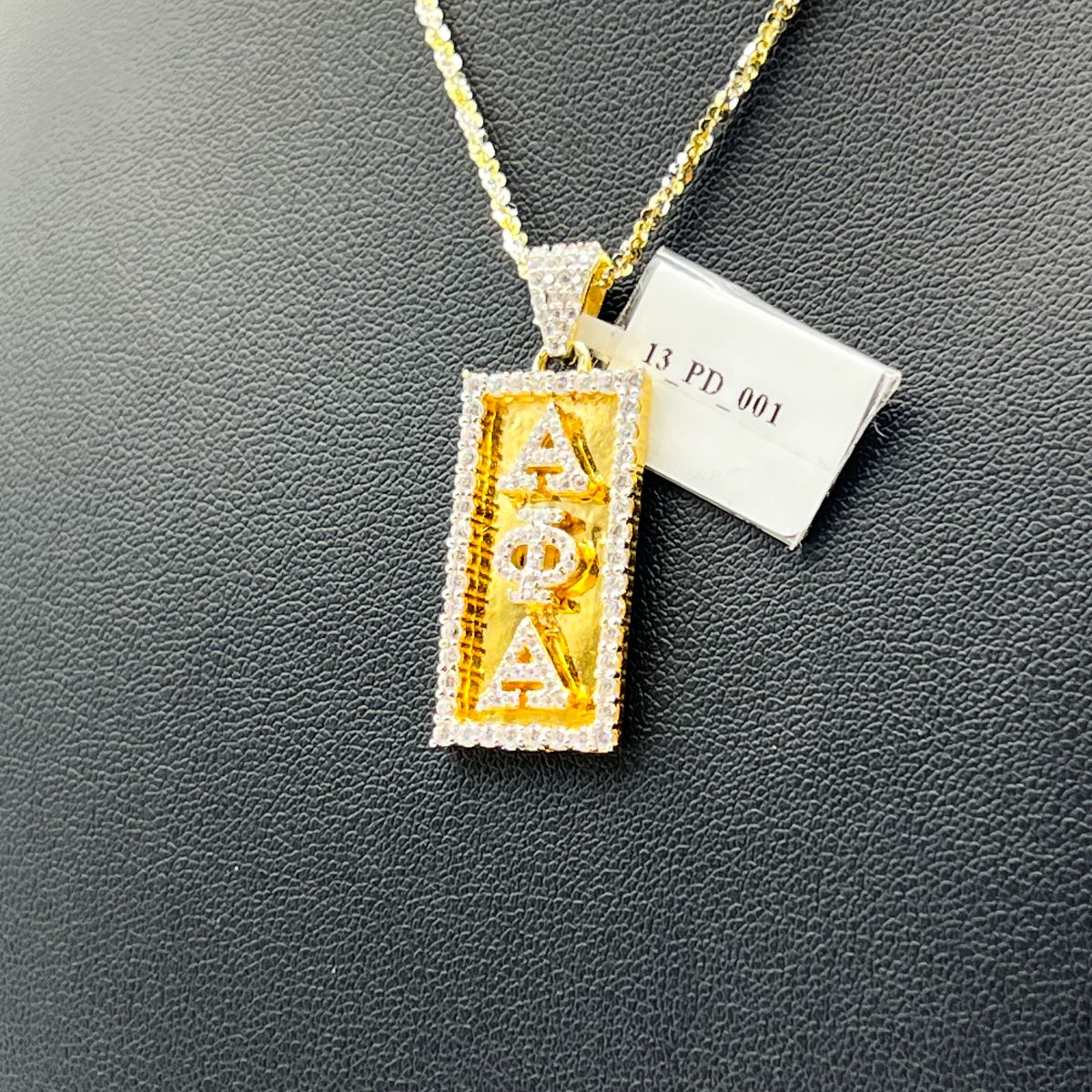 Alpha Vertical Cartouche Pendant
