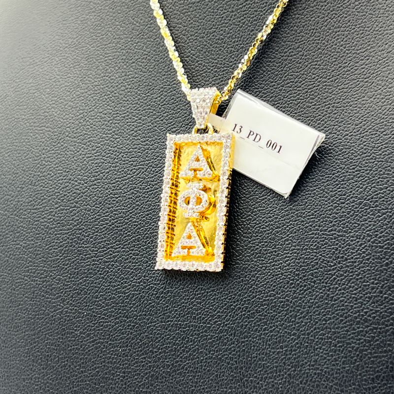Alpha Vertical Cartouche Pendant