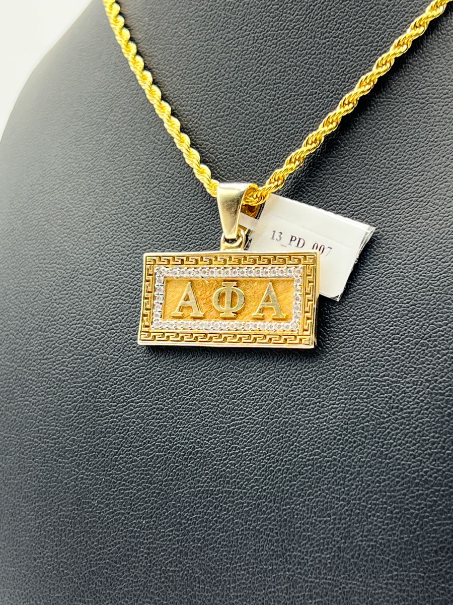 Alpha Horizontal Cartouche Pendant - Large